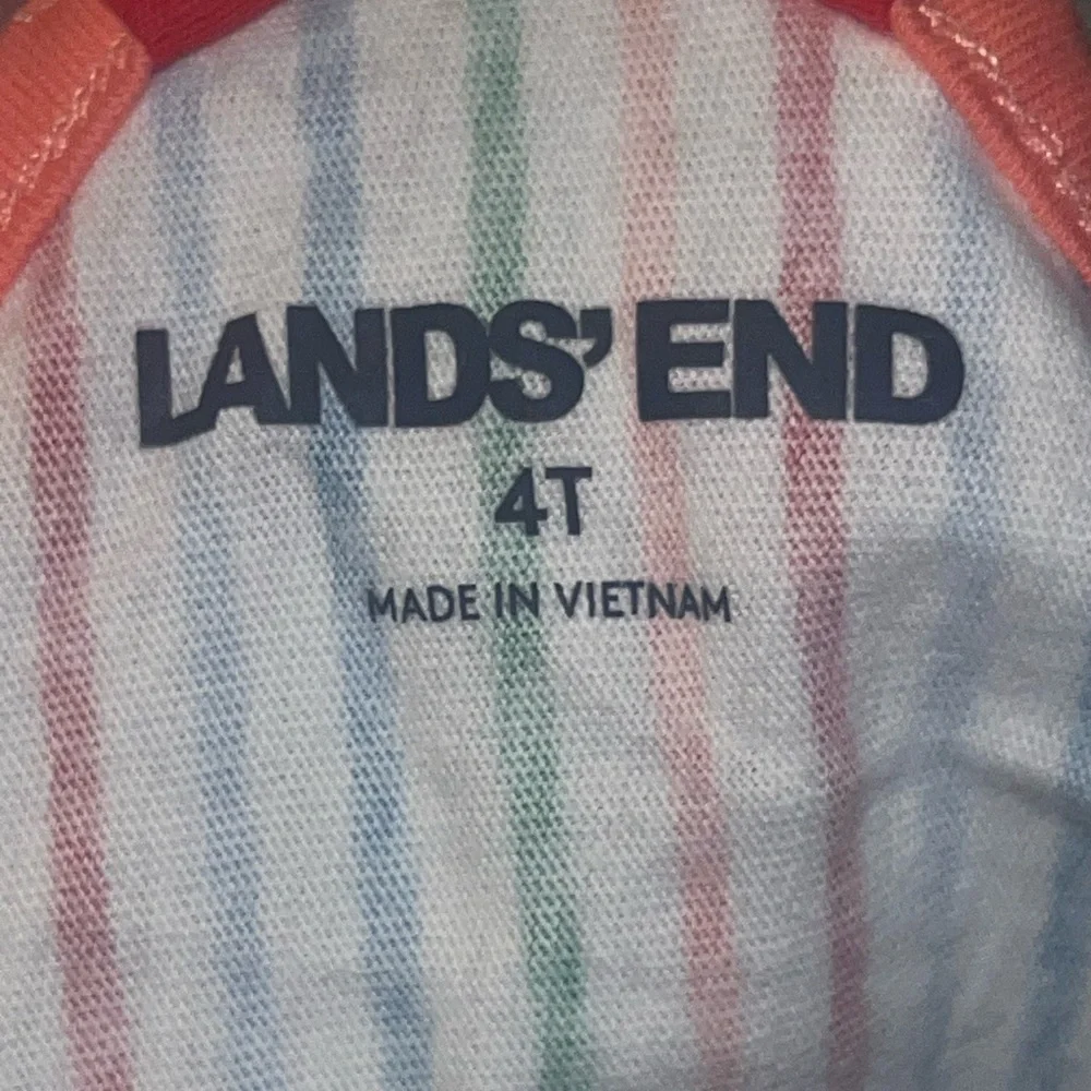 Lands End Girls' 4T Multicolor Striped Tank Top - Crisscross Back